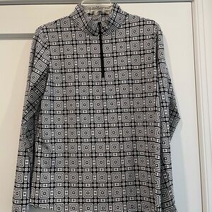 IBKUL Like New Monochrome Geometric Shirt L